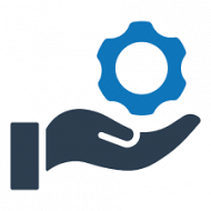 Hand with screw icon