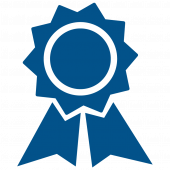 Blue ribbon icon